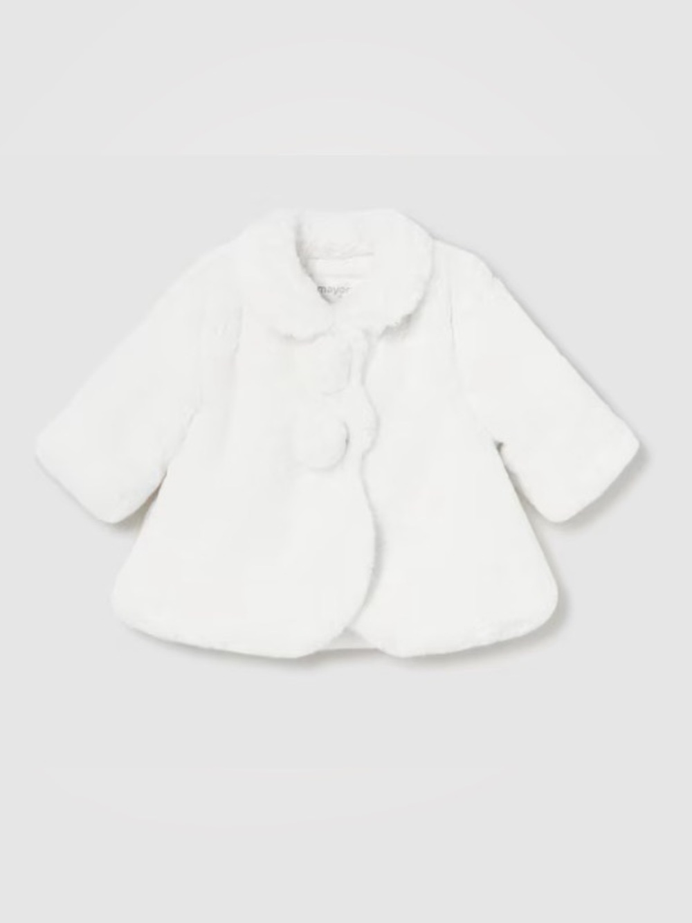 Newborn Girl Faux Fur Coat - White (Size: 18M)